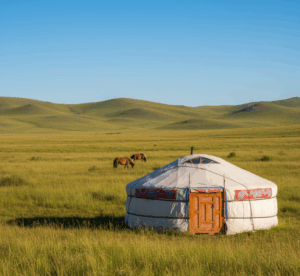 Yourte mongole, habitation nomade en steppe